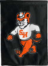 Load image into Gallery viewer, sam houston state house flag with sammy bearkat logo for dorm decor