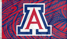 Load image into Gallery viewer, Samoan style 3x5 foot wide University of Arizona flag with two metal grommets for indoor home decor