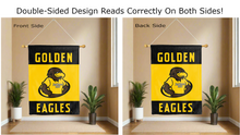 Load image into Gallery viewer, southern miss golden eagles logo reading correctly on both sides of double sided house flag