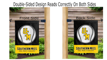 Load image into Gallery viewer, southern miss baseball logo reading correctly on both sides of garden flag