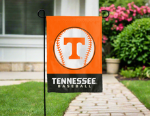Load image into Gallery viewer, Tennessee Baseball Garden Flag hung outside for yard decor