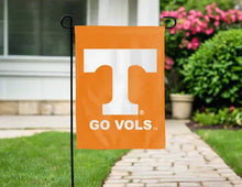 Load image into Gallery viewer, orange Tennessee Go Vols Garden flag hung outside for yard decor