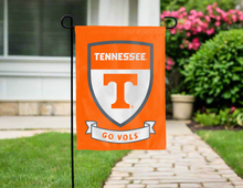 Load image into Gallery viewer, Tennessee Go vols logo and shield hung outside for yard decor