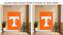 Load image into Gallery viewer, Tennessee T logo reading correctly on both sides of orange house flag