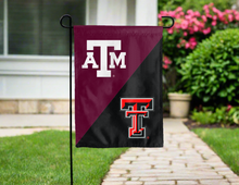 Load image into Gallery viewer, Texas A&M Texas Tech House Divided garden flag for yard decor
