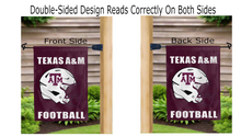 Load image into Gallery viewer, texas a&m football logo reading correctly on both sides of garden flag