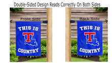 Load image into Gallery viewer, this is Louisiana tech country logo reading correctly on both sides of garden flag