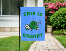 Load image into Gallery viewer, this is tulane country garden flag hung outside for yard decor