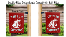Load image into Gallery viewer, this is Washington state country logo reading correctly on both sides of garden flag