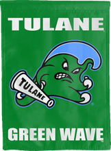 Load image into Gallery viewer, green tulane university house flag hung outside for man cave decor