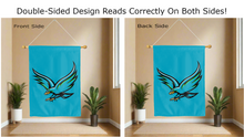 Load image into Gallery viewer, UH Clear Lake Hawks logo reading correctly on both sides of house flag
