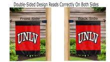 Load image into Gallery viewer, UNLV logo reading correctly on both sides of double sided house flag