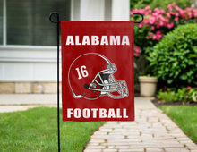 Load image into Gallery viewer, alabama football double sided garden flag hung outside for yard decor