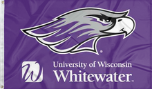 Load image into Gallery viewer, purple University of Wisconsin Whitewater flag for yard décor
