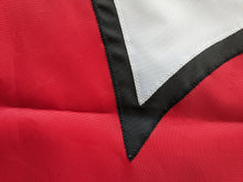 Load image into Gallery viewer, Hand-sewn logo of Red University of Wisconsin Applique Flag with two metal grommets