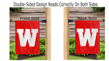 Load image into Gallery viewer, w logo reading correctly on both sides of Western Kentucky garden flag