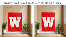 Load image into Gallery viewer, w logo reading correctly on both sides of Western Kentucky house flag