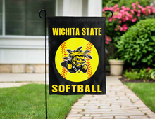 Load image into Gallery viewer, wichita state shockers softball garden flag hung for yard decor
