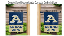 Load image into Gallery viewer, akron zips logo reading correctly on both sides of garden flag