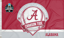 Load image into Gallery viewer, alabama baseball college world series 2026 flag for college dorm decor
