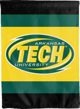 Load image into Gallery viewer, black green and gold arkansas tech double sided house flag for man cave decor
