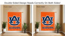 Load image into Gallery viewer, auburn au logo reading correctly on both sides of orange double sided house flag