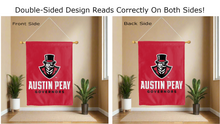 Load image into Gallery viewer, austin peay governors logo reading correctly on both sides of red double sided house flag