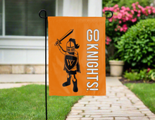 Load image into Gallery viewer, back side of orange wartburg college double sided garden flag for yard decor