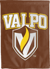Load image into Gallery viewer, back side of valparaiso crusaders double sided house flag for man cave decor