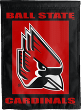 Load image into Gallery viewer, ball state university garden flag with cardinals logo for man cave decor