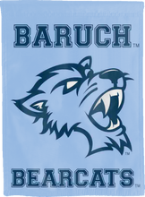 Load image into Gallery viewer, light blue baruch college double sided house flag for game day decor