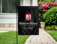 Load image into Gallery viewer, black belmont abbey college double sided garden flag for yard decor