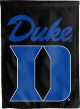 Load image into Gallery viewer, black duke university double sided house flag for college dorm decor