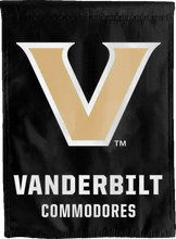 Load image into Gallery viewer, black vanderbilt commodores double sided house flag for college dorm decor