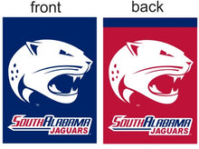 Load image into Gallery viewer, blue and red south alabama jaguars double sided house flag for man cave decor