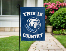 Load image into Gallery viewer, blue garden flag with this is the citadel country logo for yard decor