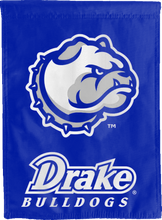Load image into Gallery viewer, double sided house flag with drake bulldogs logo for man cave decor