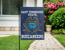 Load image into Gallery viewer, blue east tennessee state buccaneers double sided garden flag for yard decor