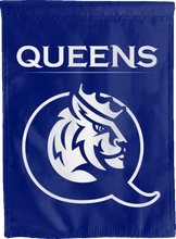 Load image into Gallery viewer, blue queens university of charlotte double sided house flag for game day decor