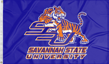 Load image into Gallery viewer, blue savannah state university flag for college dorm decor