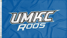 Load image into Gallery viewer, blue umkc roos flag for college dorm decor
