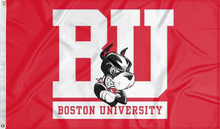 Load image into Gallery viewer, red boston university terriers flag for college dorm decor