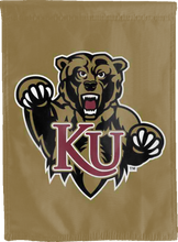 Load image into Gallery viewer, bronze kutztown university double sided house flag for game day decor