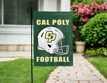 Load image into Gallery viewer, green cal poly football garden flag for yard decor