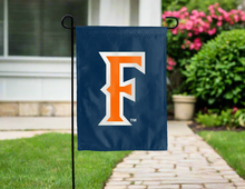 Load image into Gallery viewer, cal state fullerton double sided garden flag with f logo for yard decor