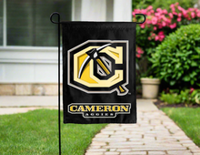 Load image into Gallery viewer, black cameron university double sided garden flag for yard decor