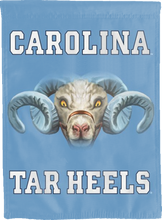 Load image into Gallery viewer, blue carolina tar heels double sided house flag for college dorm decor