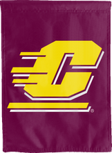 Load image into Gallery viewer, maroon central michigan house flag with C logo for man cave decor