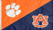 Load image into Gallery viewer, clemson auburn game day house divided flag for college dorm decor