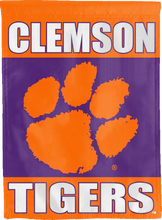 Load image into Gallery viewer, clemson university double sided house flag for college dorm decor
